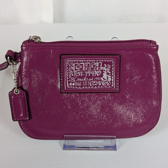 Coach Poppy Purple Wristlet Bag EST 1941 With Hang Tag EUC - Picture 1 of 7